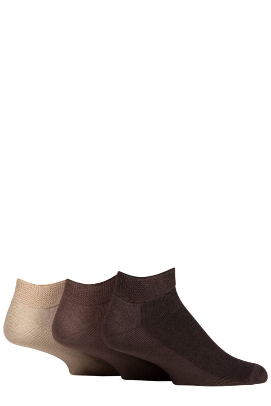 Mens 3 Pair IOMI FootNurse Cushioned Foot Bamboo Diabetic Trainer Socks