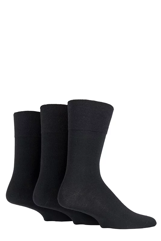 Men's 3 Pair IOMI FootNurse Gentle Grip Bamboo Diabetic Socks