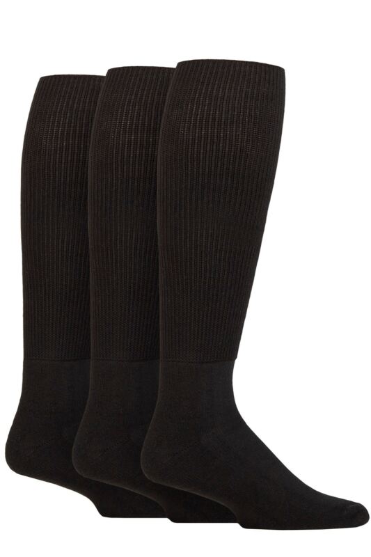 Mens and Women's 3 Pair IOMI FootNurse Cushion Foot Bamboo Diabetic Knee High Socks