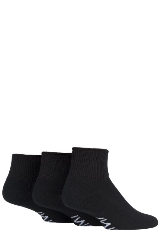 Mens 3 Pair SOCKSHOP IOMI FootNurse Cushioned Foot Gentle Grip Diabetic Ankle Socks