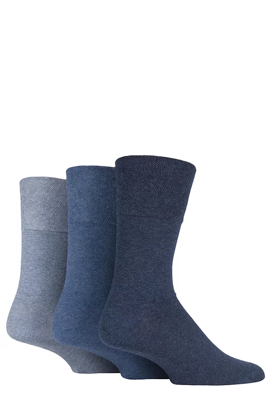 Mens 3 Pair IOMI FootNurse Gentle Grip Diabetic Socks