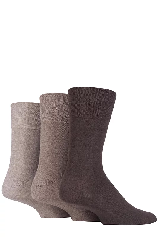 Mens 3 Pair IOMI FootNurse Gentle Grip Diabetic Socks