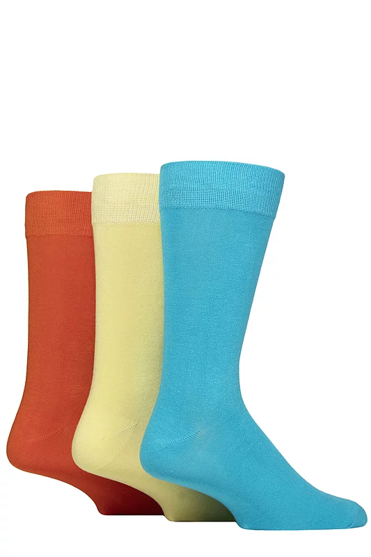 Mens 3 Pair Wildfeet Plain Bamboo Socks