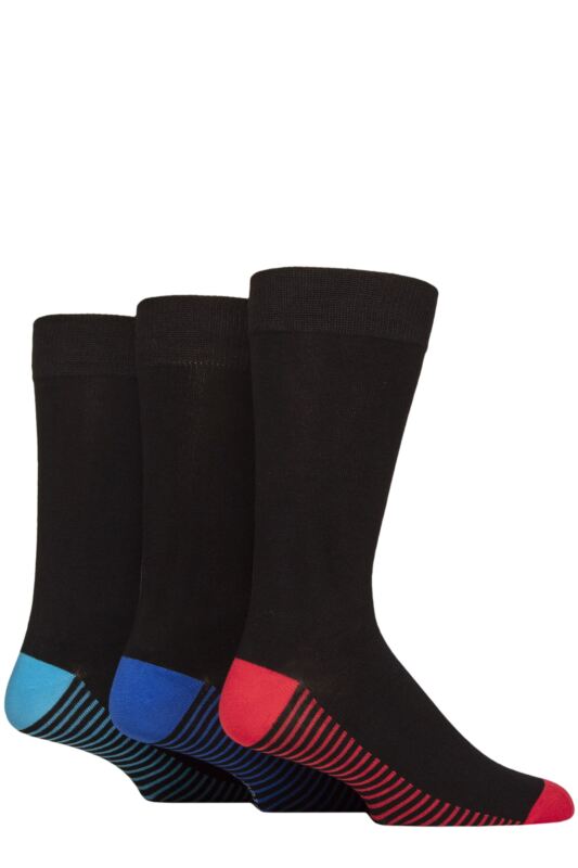 Mens 3 Pair SOCKSHOP Wildfeet Patterned Spots and Stripes Bamboo Socks