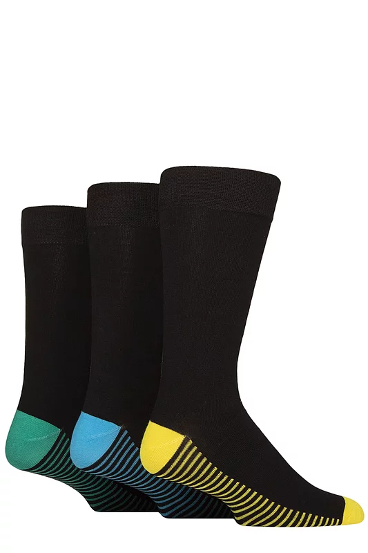 Mens 3 Pair SOCKSHOP Wildfeet Patterned Spots and Stripes Bamboo Socks