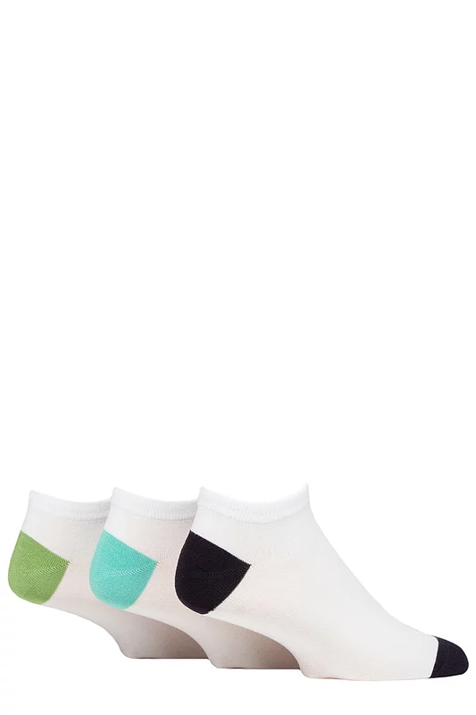 Mens 3 Pair SOCKSHOP Wildfeet Bamboo Trainer Socks
