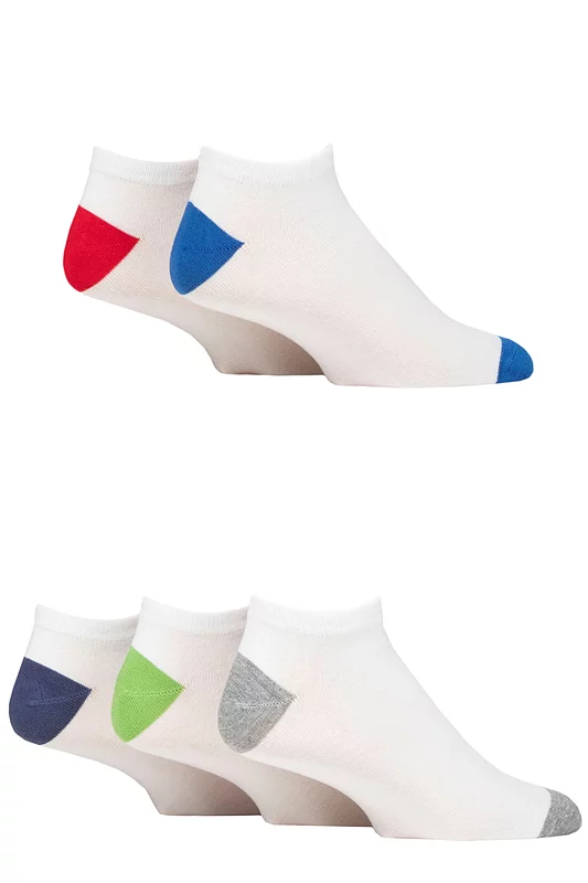 Mens 5 Pair SOCKSHOP Wildfeet Bamboo Trainer Socks
