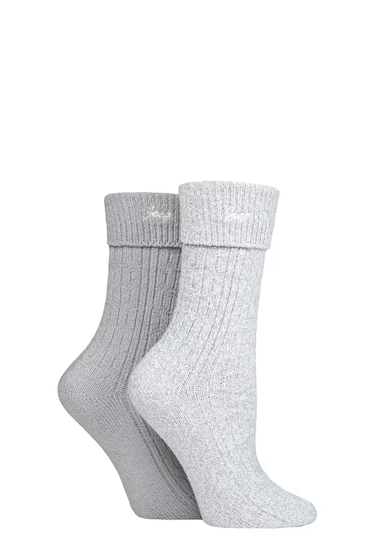 Women's 2 Pair Jeep Super Soft Turn Over Top Polyester Boot Socks