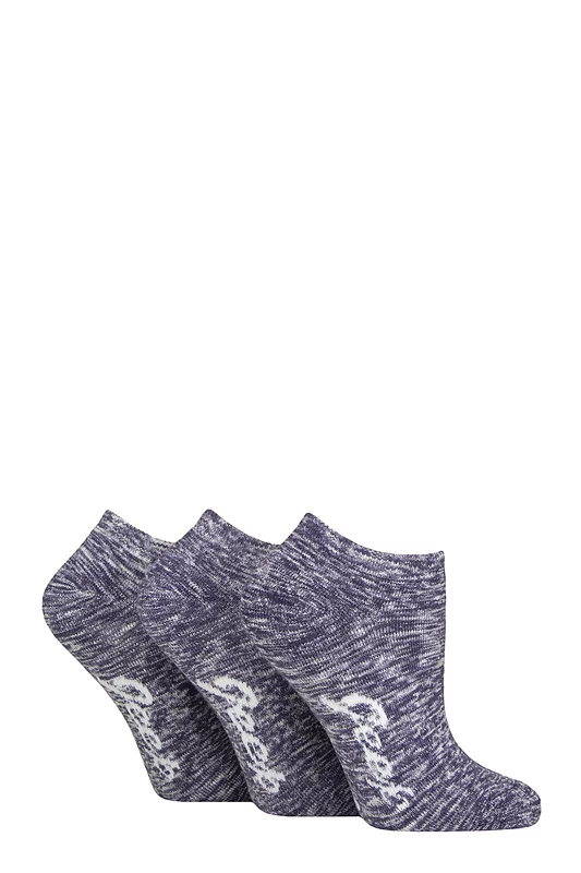 Women's 3 Pair Jeep Fully Cushioned Melange Trainer Socks