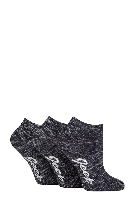 Women's 3 Pair Jeep Fully Cushioned Melange Trainer Socks