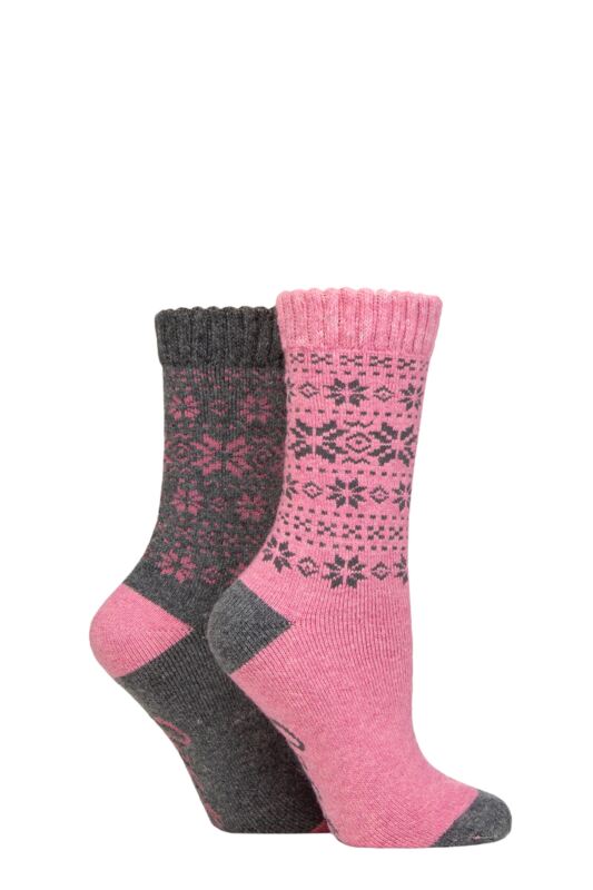 Women's 2 Pair Jeep Wool Blend Thermal Performance Boot Socks