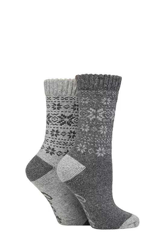 Women's 2 Pair Jeep Wool Blend Thermal Performance Boot Socks