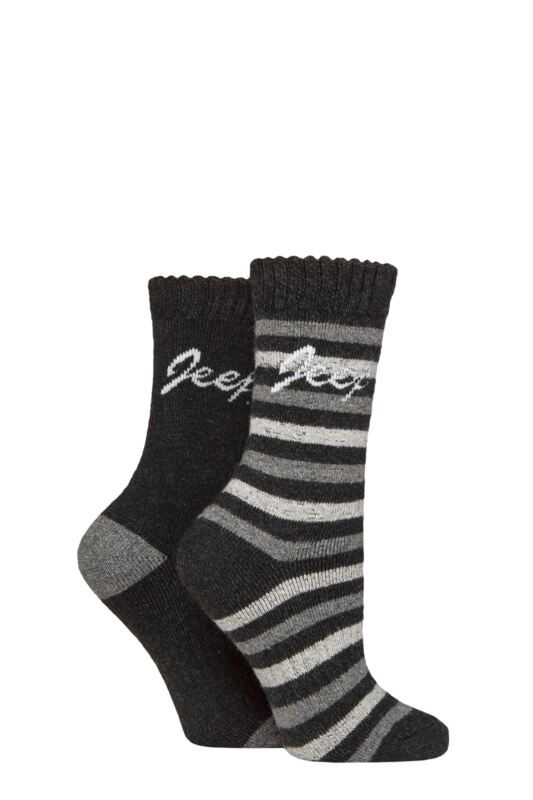 Women's 2 Pair Jeep Wool Blend Thermal Boot Socks