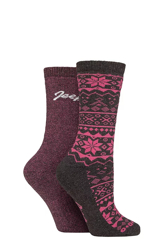 Women's 2 Pair Jeep Cotton Blend Boot Socks