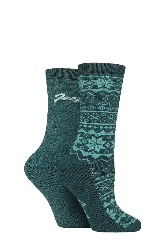 Women's 2 Pair Jeep Cotton Blend Boot Socks