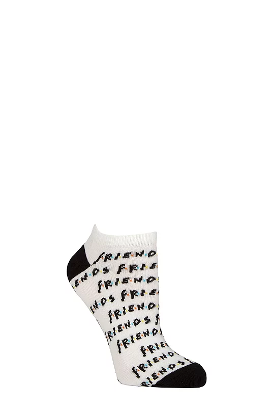 Women's 1 Pair SOCKSHOP Friends Logo Cotton Trainer Socks
