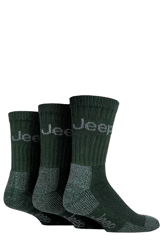 Mens 3 Pair Jeep Luxury Terrain Boot Socks