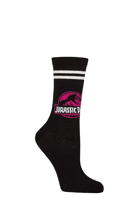 Women's 1 Pair SOCKSHOP Jurassic Park Cotton Socks Multi 4-7 Women's