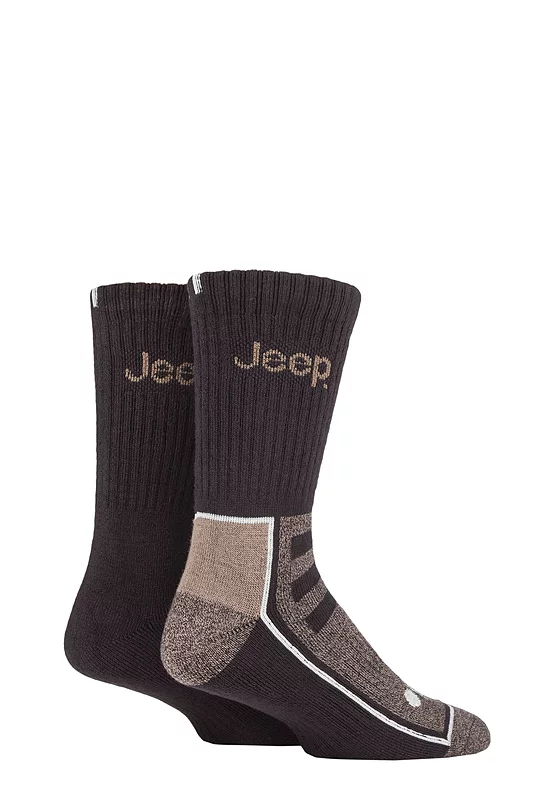 Mens 2 Pair Jeep Exclusive to SOCKSHOP Bamboo Boot Socks