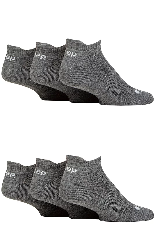 Mens 6 Pair Jeep Performance Trainer Socks