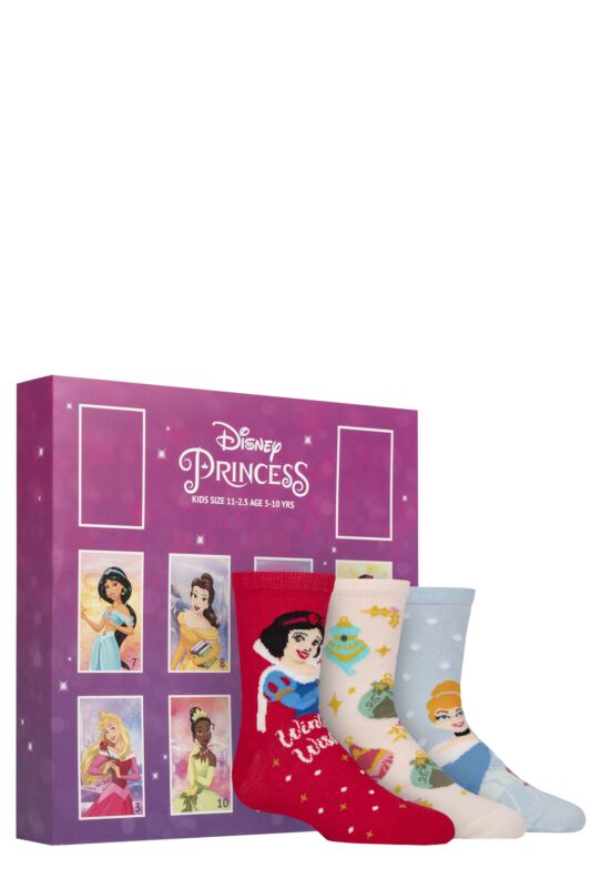Kids 12 Pair SOCKSHOP Disney Princess 12 Days of Christmas Advent Calendar Socks