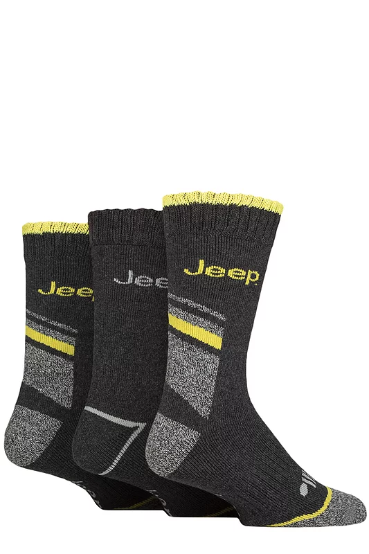 Mens 3 Pair Jeep Workwear Boot Socks
