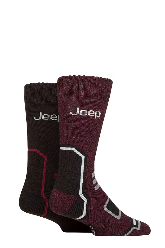 Mens 2 Pair Jeep Thermal Boot Socks