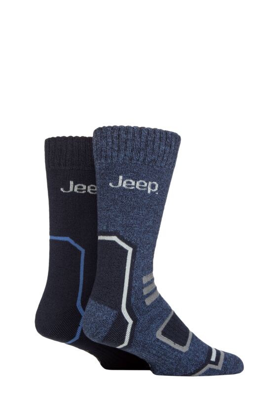 Mens 2 Pair Jeep Thermal Boot Socks