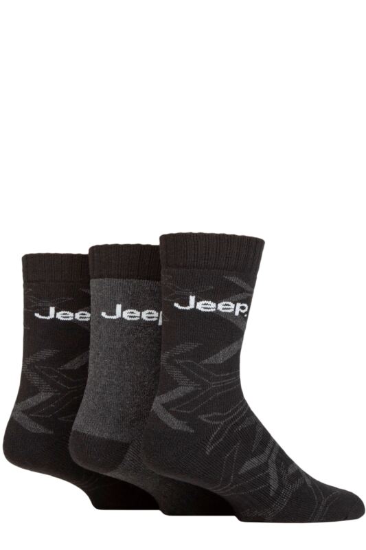 Mens 3 Pair Jeep Camo Cotton Boot Socks