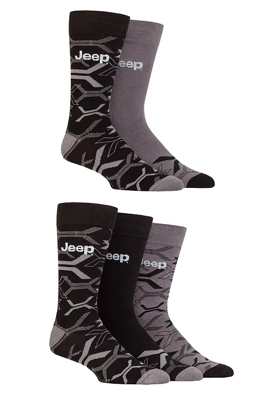 Mens 5 Pair Jeep Everyday Leisure Bamboo Socks