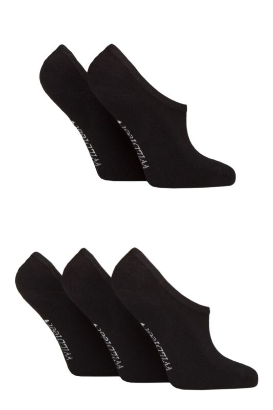 Women's 5 Pair SOCKSHOP Wildfeet Plain Bamboo Half-Cushioned Shoe Liner Socks