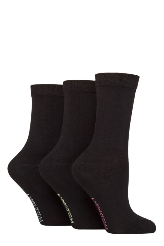 Women's 3 Pair Wildfeet Plain Bamboo Socks