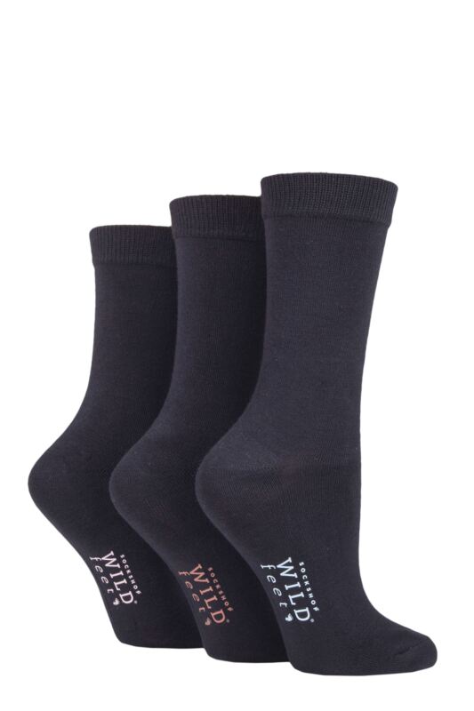 Women's 3 Pair Wildfeet Plain Bamboo Socks