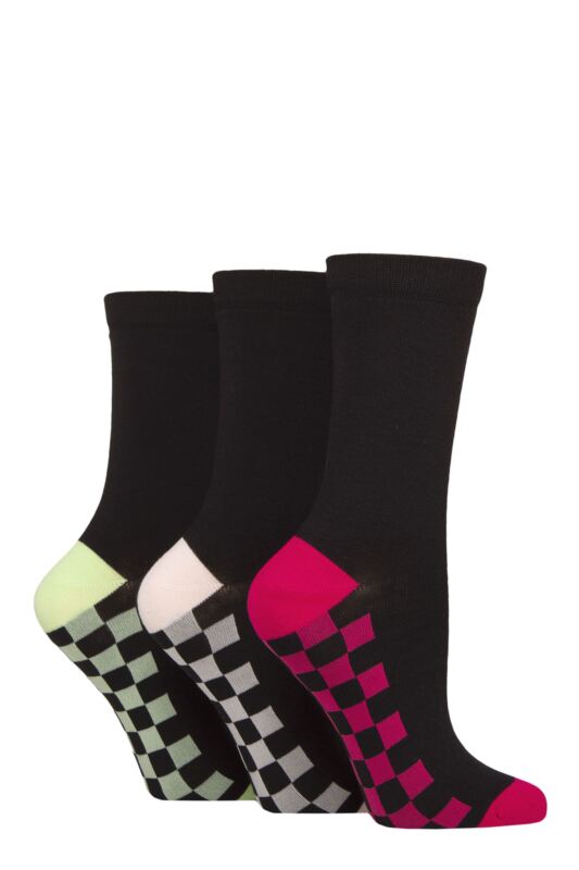 Women's 3 Pair SOCKSHOP Wildfeet Patterned Bamboo Socks