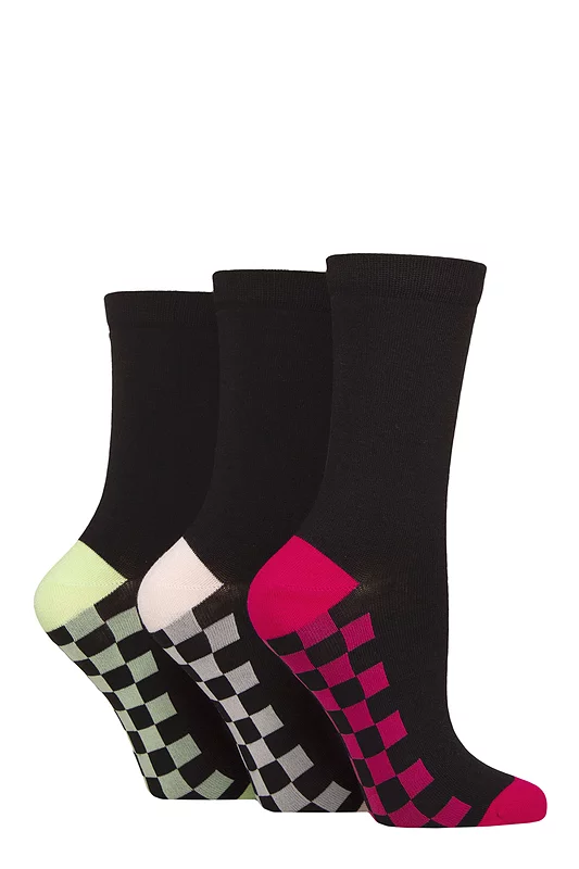 Women's 3 Pair SOCKSHOP Wildfeet Patterned Bamboo Socks