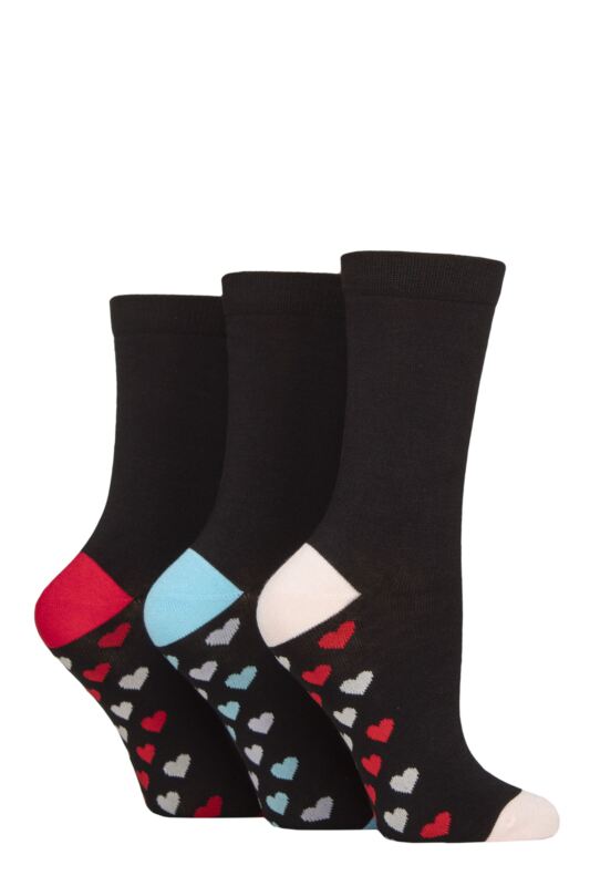 Women's 3 Pair SOCKSHOP Wildfeet Patterned Bamboo Socks