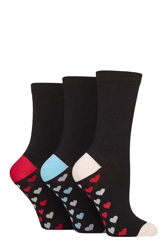 Women's 3 Pair SOCKSHOP Wildfeet Patterned Bamboo Socks