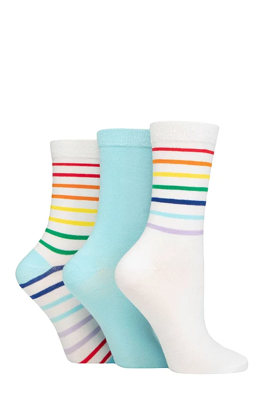 Women's 3 Pair SOCKSHOP Wildfeet Patterned Bamboo Socks