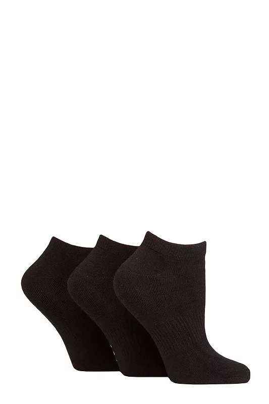 Women's 3 Pair SOCKSHOP Wildfeet Half Cushioned Bamboo Sports Socks