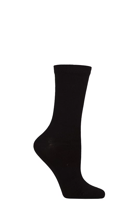 Women's 1 Pair SOCKSHOP of London Plain Bamboo Socks Black 4-8