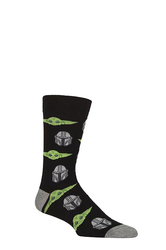Mens 1 Pair SOCKSHOP Star Wars The Mandalorian Cotton Socks Multi 6-11 Mens