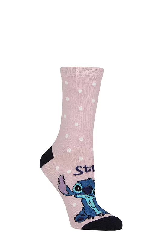 Women's 1 Pair SOCKSHOP Disney Stitch Cotton Socks Multi 4-7 Women's