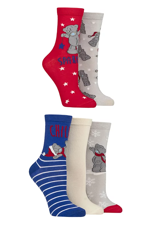 Women's 5 Pair SOCKSHOP Tatty Teddy Cotton Socks