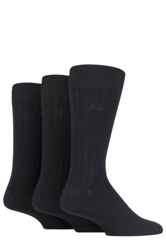 Mens 3 Pair Pringle Laird Rib Trouser Socks