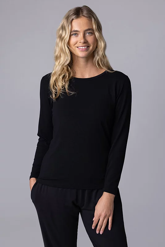 Women's 1 Pack Lazy Panda Bamboo Loungewear Selection Long Sleeved Top