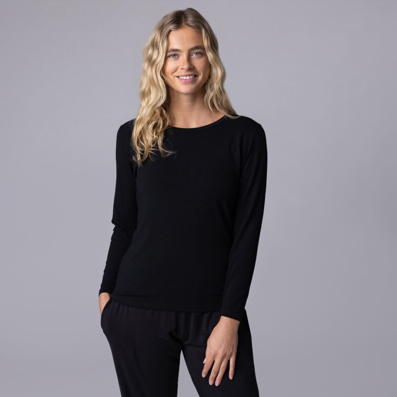 Women's 1 Pack Lazy Panda Bamboo Loungewear Selection Long Sleeved Top