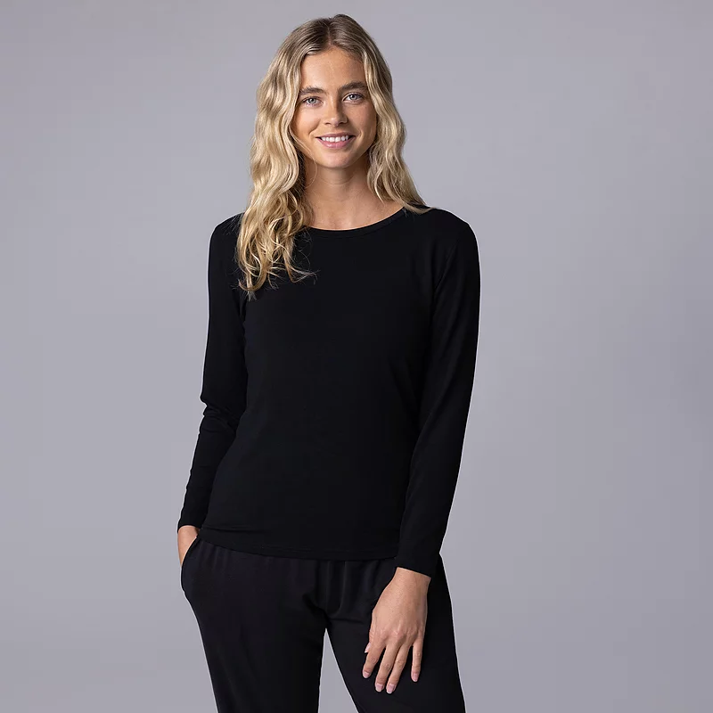 Women's 1 Pack Lazy Panda Bamboo Loungewear Selection Long Sleeved Top