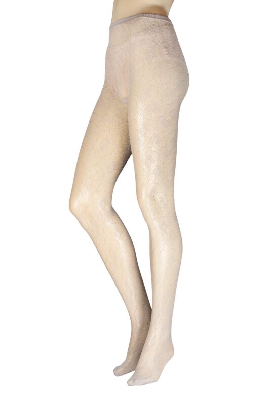Women's 1 Pair Trasparenze Licorice Floral Net Tights Oil Small / Medium