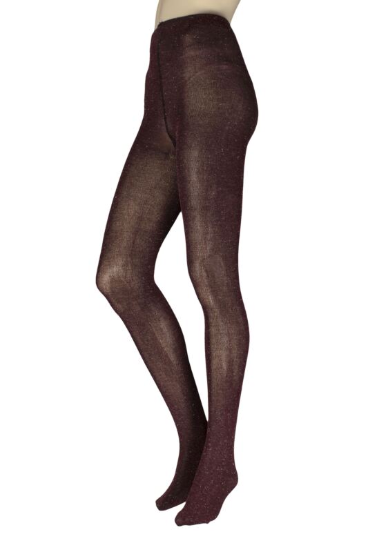 Women's 1 Pair Trasparenze Lightning Wool and Viscose Tights Bordo S