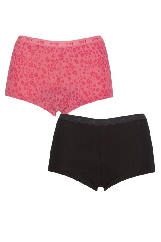 Girls and Teens 2 Pack Love Luna First Period Shortie Briefs
